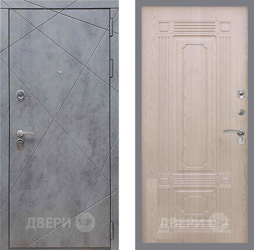 Входная металлическая Дверь Рекс (REX) 13 Бетон Темный FL-2 Беленый дуб в Черноголовке