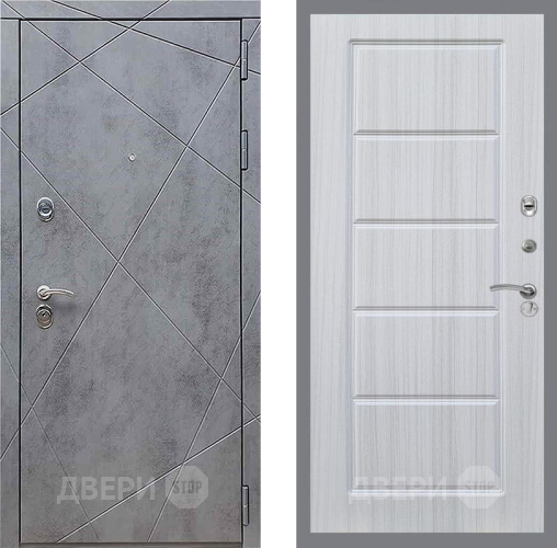 Входная металлическая Дверь Рекс (REX) 13 Бетон Темный FL-39 Сандал белый в Черноголовке