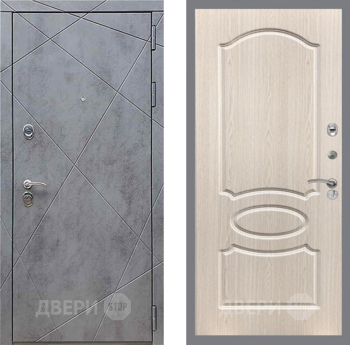 Входная металлическая Дверь Рекс (REX) 13 Бетон Темный FL-128 Беленый дуб в Черноголовке