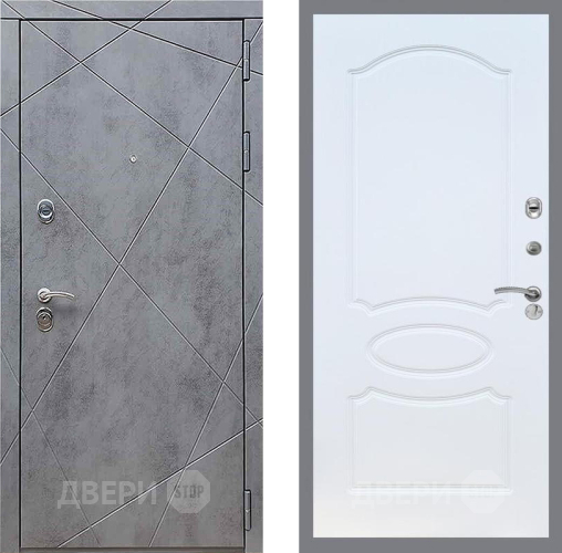 Входная металлическая Дверь Рекс (REX) 13 Бетон Темный FL-128 Белый ясень в Черноголовке