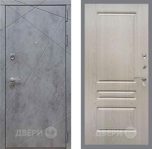 Входная металлическая Дверь Рекс (REX) 13 Бетон Темный FL-243 Беленый дуб в Черноголовке