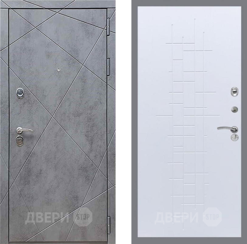 Входная металлическая Дверь Рекс (REX) 13 Бетон Темный FL-289 Белый ясень в Черноголовке