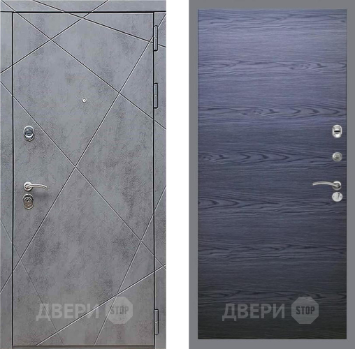 Входная металлическая Дверь Рекс (REX) 13 Бетон Темный GL Дуб тангенальный черный в Черноголовке