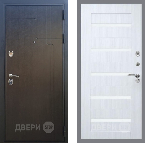 Входная металлическая Дверь Рекс (REX) Премиум-246 СБ-14 стекло белое Сандал белый в Черноголовке