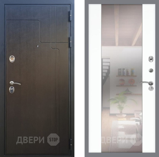 Входная металлическая Дверь Рекс (REX) Премиум-246 СБ-16 Зеркало Силк Сноу в Черноголовке