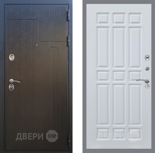 Входная металлическая Дверь Рекс (REX) Премиум-246 FL-33 Белый ясень в Черноголовке