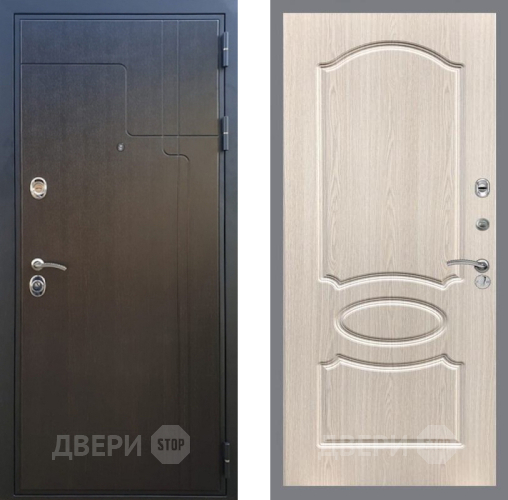 Входная металлическая Дверь Рекс (REX) Премиум-246 FL-128 Беленый дуб в Черноголовке