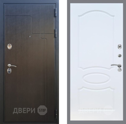 Входная металлическая Дверь Рекс (REX) Премиум-246 FL-128 Белый ясень в Черноголовке