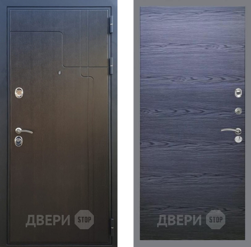 Входная металлическая Дверь Рекс (REX) Премиум-246 GL Дуб тангенальный черный в Черноголовке