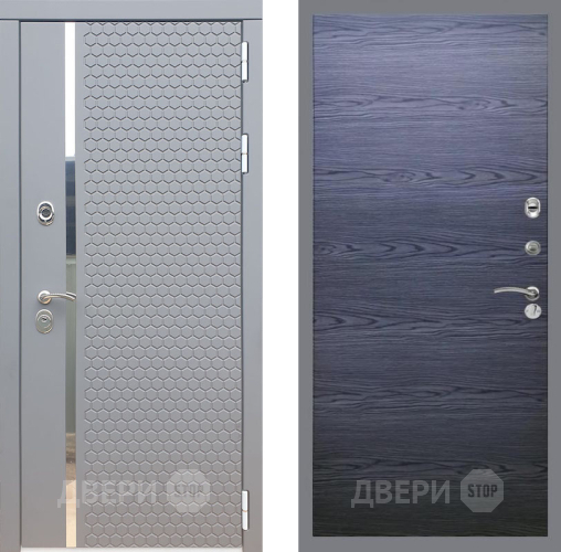 Входная металлическая Дверь Рекс (REX) 24 GL Дуб тангенальный черный в Черноголовке