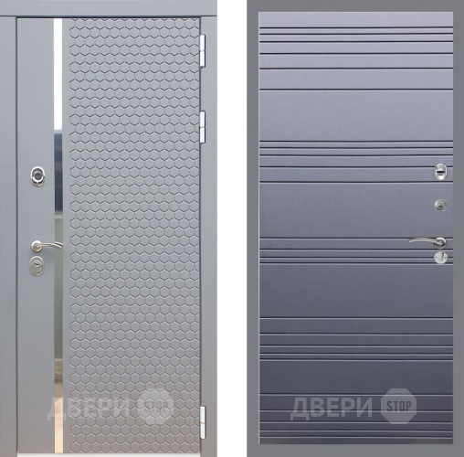 Входная металлическая Дверь Рекс (REX) 24 Line Силк титан в Черноголовке