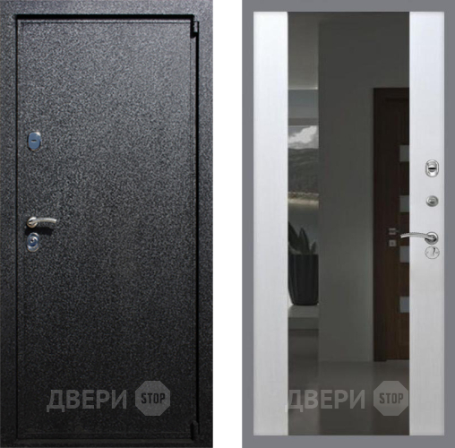 Входная металлическая Дверь Рекс (REX) 3 СБ-16 Зеркало Белый ясень в Черноголовке