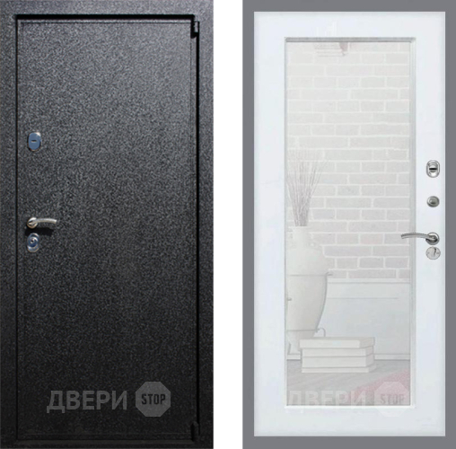 Входная металлическая Дверь Рекс (REX) 3 Зеркало Пастораль Белый ясень в Черноголовке