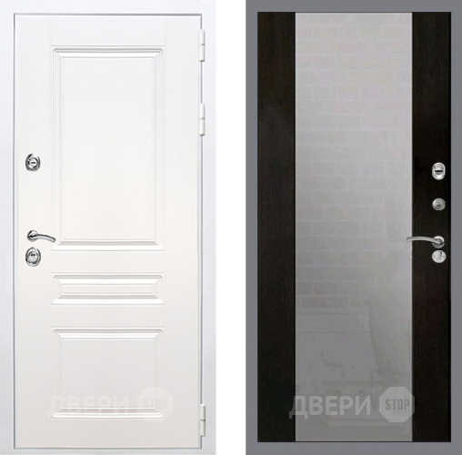 Дверь Рекс (REX) Премиум-н Силк Сноу СБ-16 Зеркало Венге в Черноголовке