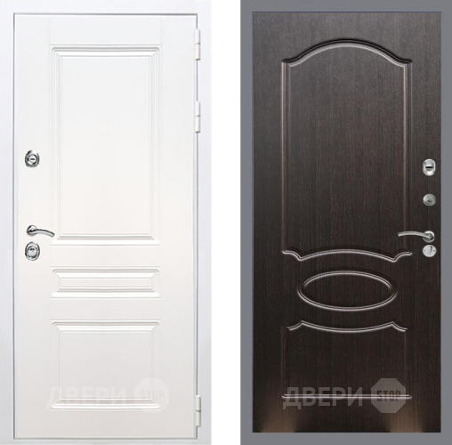 Входная металлическая Дверь Рекс (REX) Премиум-н Силк Сноу FL-128 Венге светлый в Черноголовке