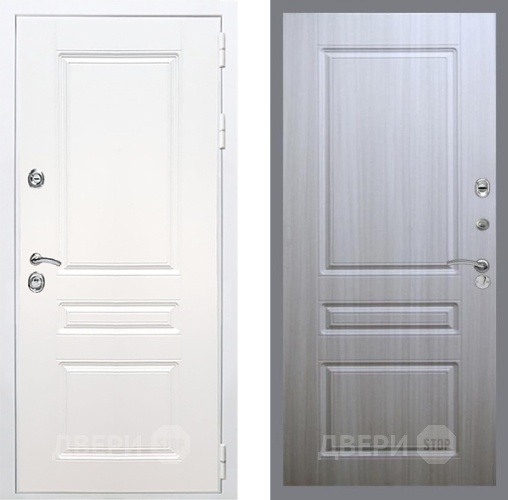 Входная металлическая Дверь Рекс (REX) Премиум-н Силк Сноу FL-243 Сандал белый в Черноголовке