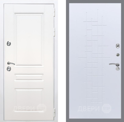 Входная металлическая Дверь Рекс (REX) Премиум-н Силк Сноу FL-289 Белый ясень в Черноголовке