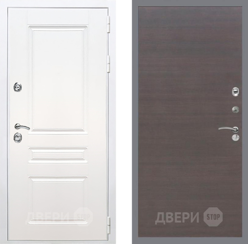 Входная металлическая Дверь Рекс (REX) Премиум-н Силк Сноу GL венге поперечный в Черноголовке