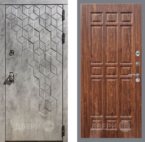 Входная металлическая Дверь Рекс (REX) 23 FL-33 орех тисненый в Черноголовке