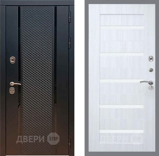 Входная металлическая Дверь Рекс (REX) 25 СБ-14 стекло белое Сандал белый в Черноголовке