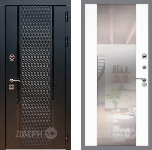 Входная металлическая Дверь Рекс (REX) 25 СБ-16 Зеркало Силк Сноу в Черноголовке