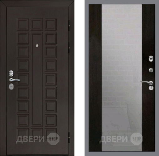 Входная металлическая Дверь Рекс (REX) Сенатор Cisa СБ-16 Зеркало Венге в Черноголовке