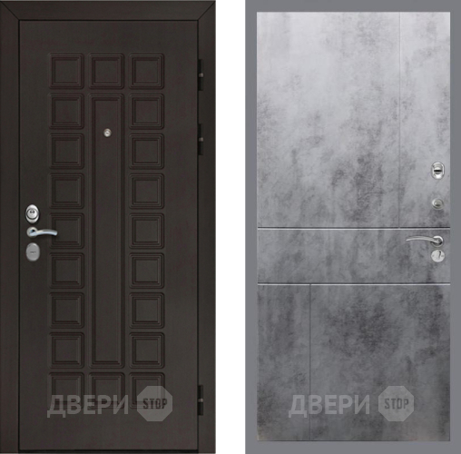 Входная металлическая Дверь Рекс (REX) Сенатор Cisa FL-290 Бетон темный в Черноголовке