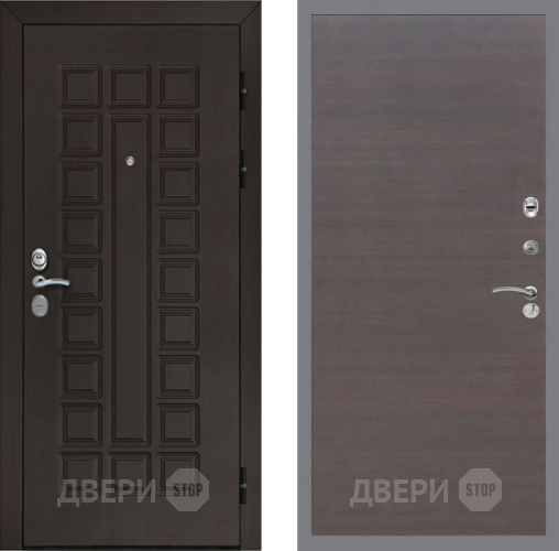Входная металлическая Дверь Рекс (REX) Сенатор Cisa GL венге поперечный в Черноголовке