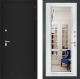Дверь Лабиринт (LABIRINT) Classic шагрень черная Зеркало Фацет с багетом Белый софт в Черноголовке