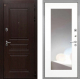 Входная металлическая Дверь Интекрон (INTECRON) Брайтон Тиковое Дерево ФЛЗ-120-М Зеркало Белый матовый в Черноголовке