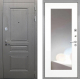 Входная металлическая Дверь Интекрон (INTECRON) Брайтон Графит ФЛЗ-120-М Зеркало Белый матовый в Черноголовке