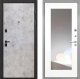 Входная металлическая Дверь Интекрон (INTECRON) Профит Black Мрамор Светлый ФЛЗ-120-М Зеркало Белый матовый в Черноголовке