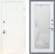 Входная металлическая Дверь Рекс (REX) 5 Белая Шагрень Зеркало Пастораль Белый ясень в Черноголовке