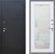 Входная металлическая Дверь Рекс (REX) 1A Черный Муар Зеркало Пастораль Белый ясень в Черноголовке