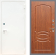 Входная металлическая Дверь Рекс (REX) 1А Белая шагрень FL-128 Морёная берёза в Черноголовке