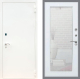 Входная металлическая Дверь Рекс (REX) 1А Белая шагрень Зеркало Пастораль Белый ясень в Черноголовке