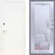 Входная металлическая Дверь Рекс (REX) 1А Белая шагрень Зеркало Пастораль Сандал белый в Черноголовке