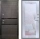 Входная металлическая Дверь Рекс (REX) 15 Черный Кварц Зеркало Пастораль Сандал белый в Черноголовке