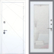 Входная металлическая Дверь Рекс (REX) 13 Силк Сноу Зеркало Пастораль Белый ясень в Черноголовке