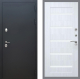 Входная металлическая Дверь Рекс (REX) 5 Черный Муар СБ-14 стекло белое Сандал белый в Черноголовке