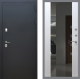 Входная металлическая Дверь Рекс (REX) 5 Черный Муар СБ-16 Зеркало Белый ясень в Черноголовке