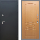 Входная металлическая Дверь Рекс (REX) 5 Черный Муар FL-128 Дуб в Черноголовке